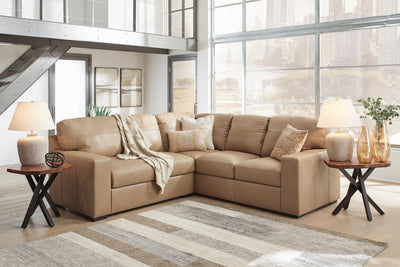 Bandon 2-Piece RAF Sectional in Toffee Leather