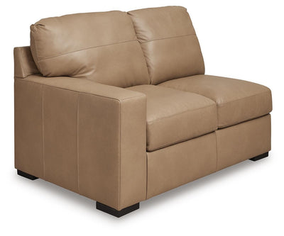 Bandon 2-Piece RAF Sectional in Toffee Leather