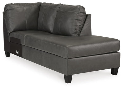 Valderno 2-Piece RAF Chaise Sectional in Fog Leather
