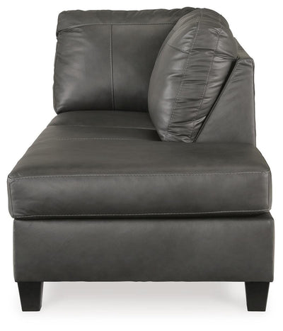 Valderno 2-Piece RAF Chaise Sectional in Fog Leather
