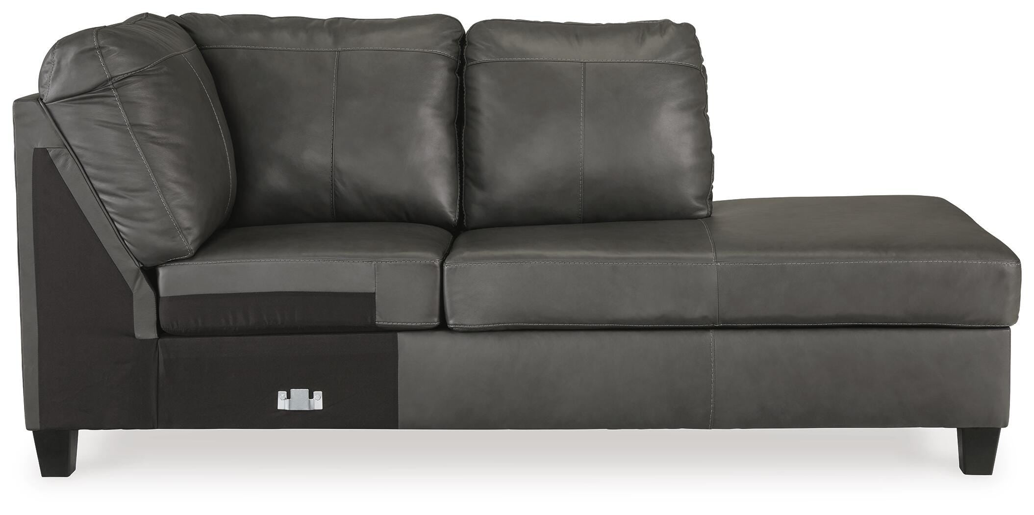 Valderno 2-Piece RAF Chaise Sectional in Fog Leather