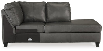 Valderno 2-Piece RAF Chaise Sectional in Fog Leather