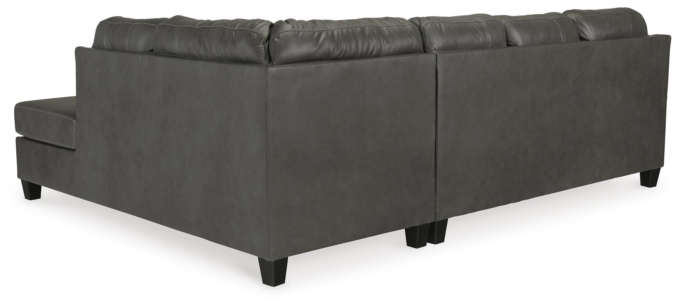 Valderno 2-Piece RAF Chaise Sectional in Fog Leather