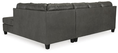 Valderno 2-Piece RAF Chaise Sectional in Fog Leather