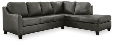 Valderno 2-Piece RAF Chaise Sectional in Fog Leather