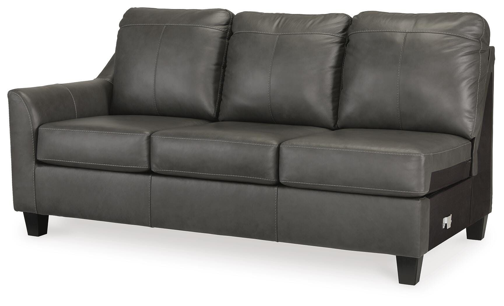 Valderno 2-Piece RAF Chaise Sectional in Fog Leather