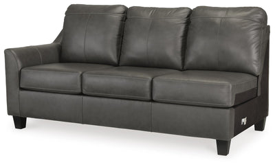 Valderno 2-Piece RAF Chaise Sectional in Fog Leather