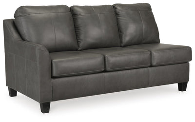 Valderno 2-Piece RAF Chaise Sectional in Fog Leather
