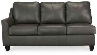 Valderno 2-Piece RAF Chaise Sectional in Fog Leather
