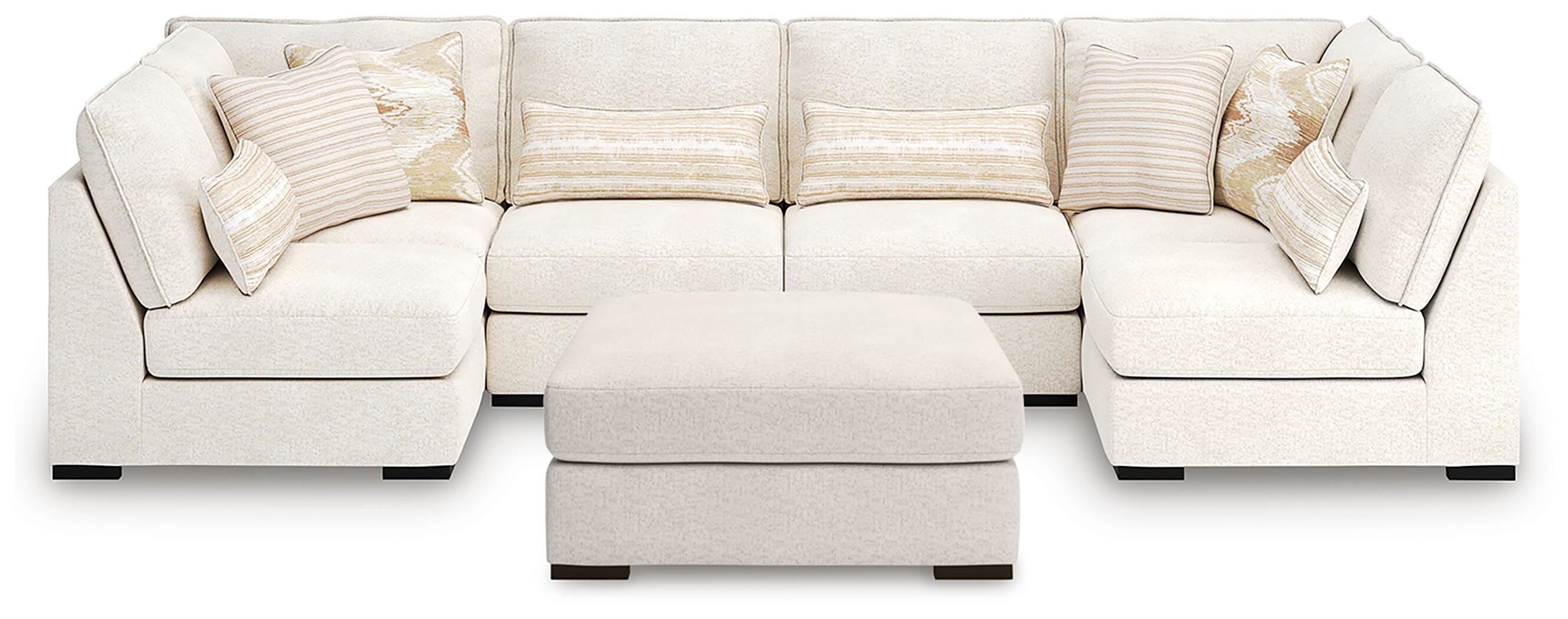 Donelson Creek 4-Piece Sectional and Ottoman in Vanilla