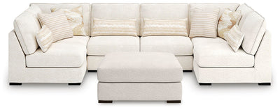 Donelson Creek 4-Piece Sectional and Ottoman in Vanilla