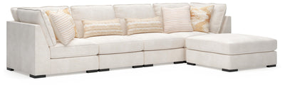 Donelson Creek 4-Piece Sectional with Ottoman in Vanilla