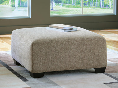 Newellen Oversized Accent Ottoman in Hemp Chenille