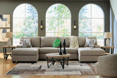 Newellen 3-Piece LAF Chaise Sectional in Hemp Chenille