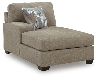 Newellen 3-Piece Sectional with Double Chaise in Hemp Chenille