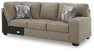Newellen 3-Piece Sectional and Oversized Ottoman in Hemp