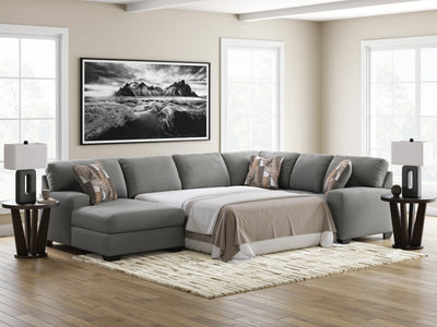 Clarington 3-Piece LAF Chaise Sleeper Sectional in Greystone Chenille