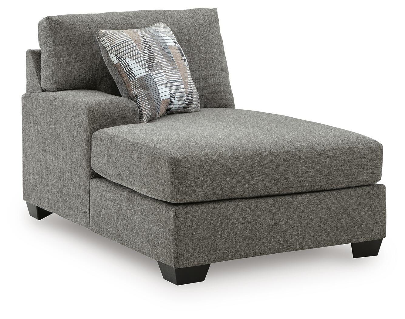 Clarington 3-Piece Sleeper Sectional with Double Chaise in Greystone Chenille
