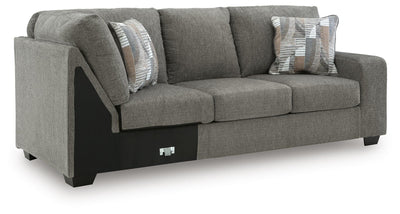 Clarington 3-Piece LAF Chaise Sleeper Sectional in Greystone Chenille