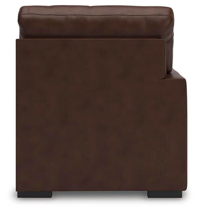 McDowlan 3-Piece Sectional with Double Chaise in Coffee Leather