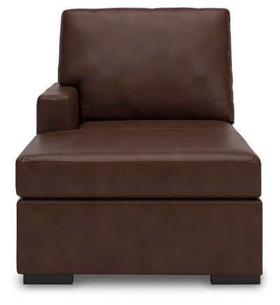 McDowlan 3-Piece LAF Chaise Sectional in Coffee Leather