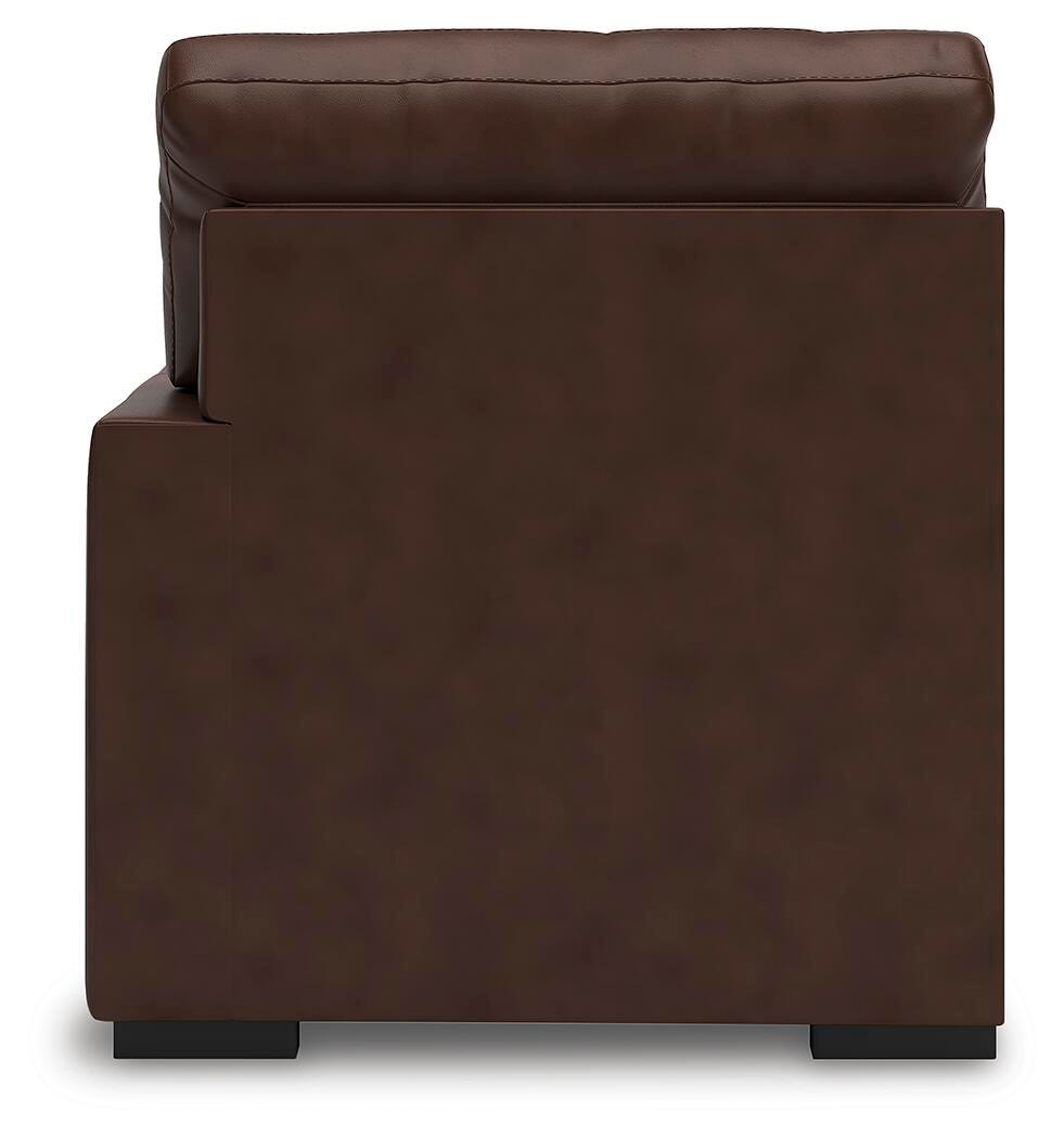 McDowlan 3-Piece RAF Chaise Sectional in Coffee Leather