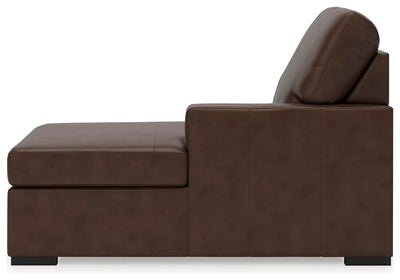 McDowlan 3-Piece RAF Chaise Sectional in Coffee Leather