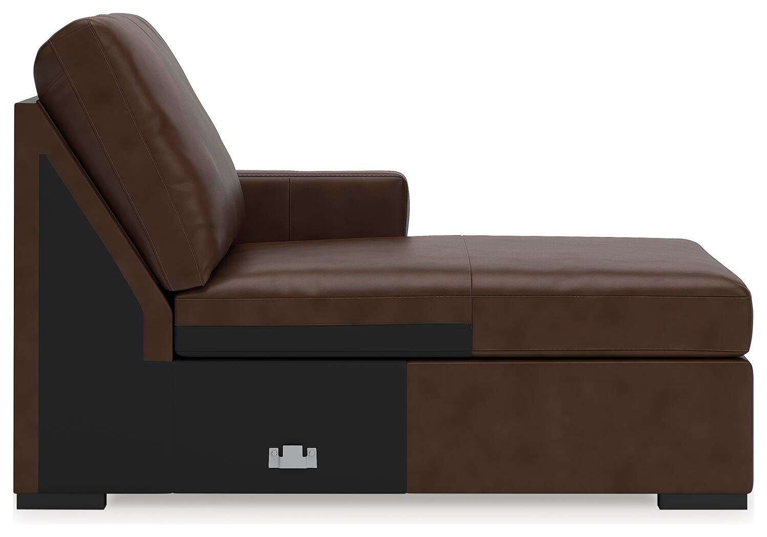 McDowlan 3-Piece Sectional with Double Chaise in Coffee Leather