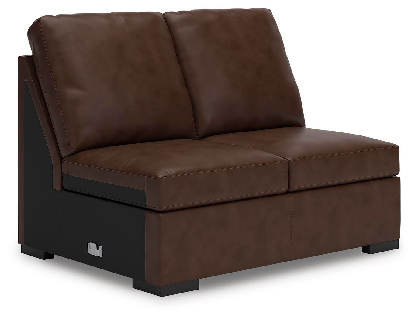 McDowlan 3-Piece Sectional with Double Chaise in Coffee Leather