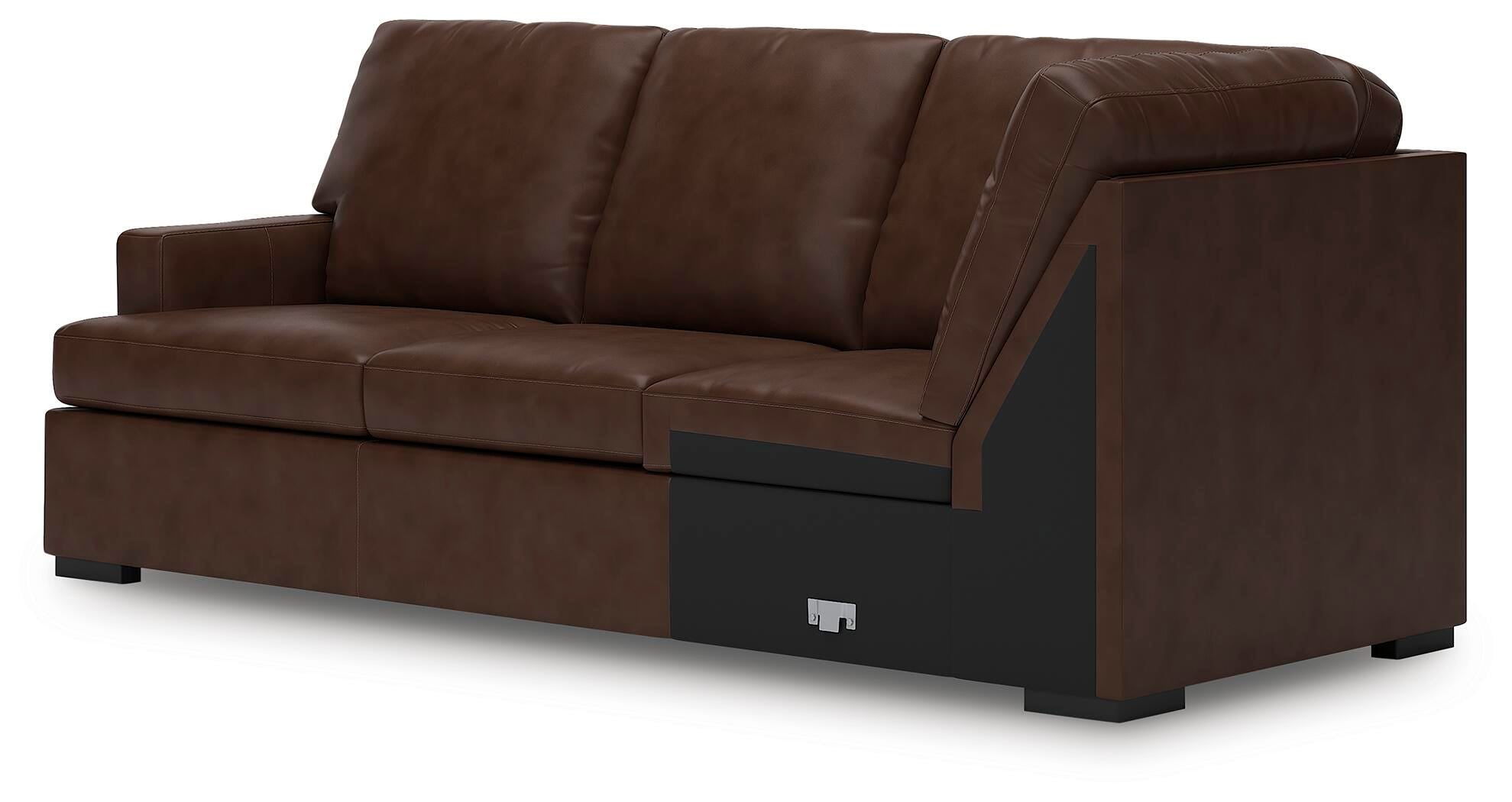 McDowlan 3-Piece RAF Chaise Sectional in Coffee Leather
