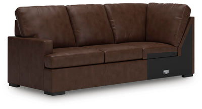 McDowlan 3-Piece RAF Chaise Sectional in Coffee Leather