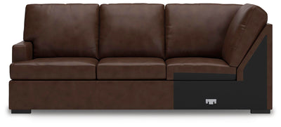 McDowlan 3-Piece RAF Chaise Sectional in Coffee Leather