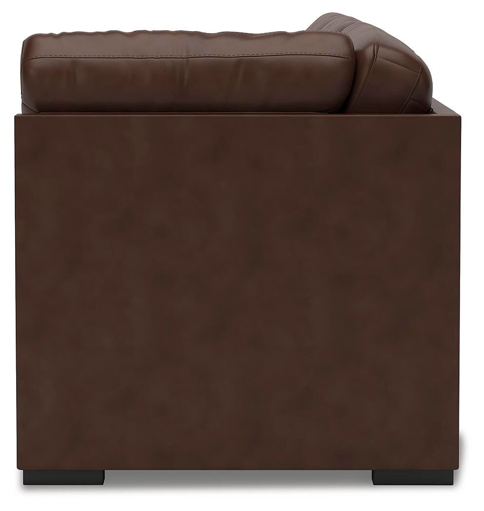 McDowlan 3-Piece RAF Chaise Sectional in Coffee Leather