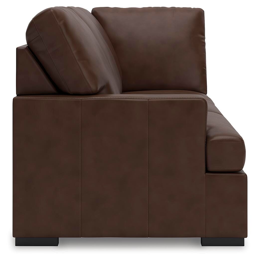 McDowlan 3-Piece RAF Chaise Sectional in Coffee Leather