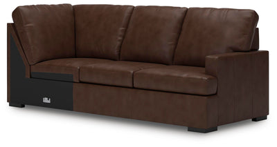 McDowlan 3-Piece LAF Chaise Sectional in Coffee Leather