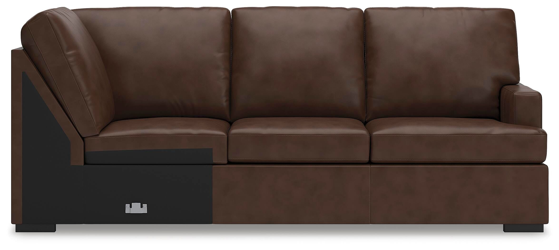 McDowlan 3-Piece LAF Chaise Sectional in Coffee Leather