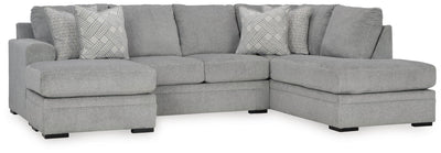 Casselbury 2-Piece RAF Chaise Sectional in Cement Velvet