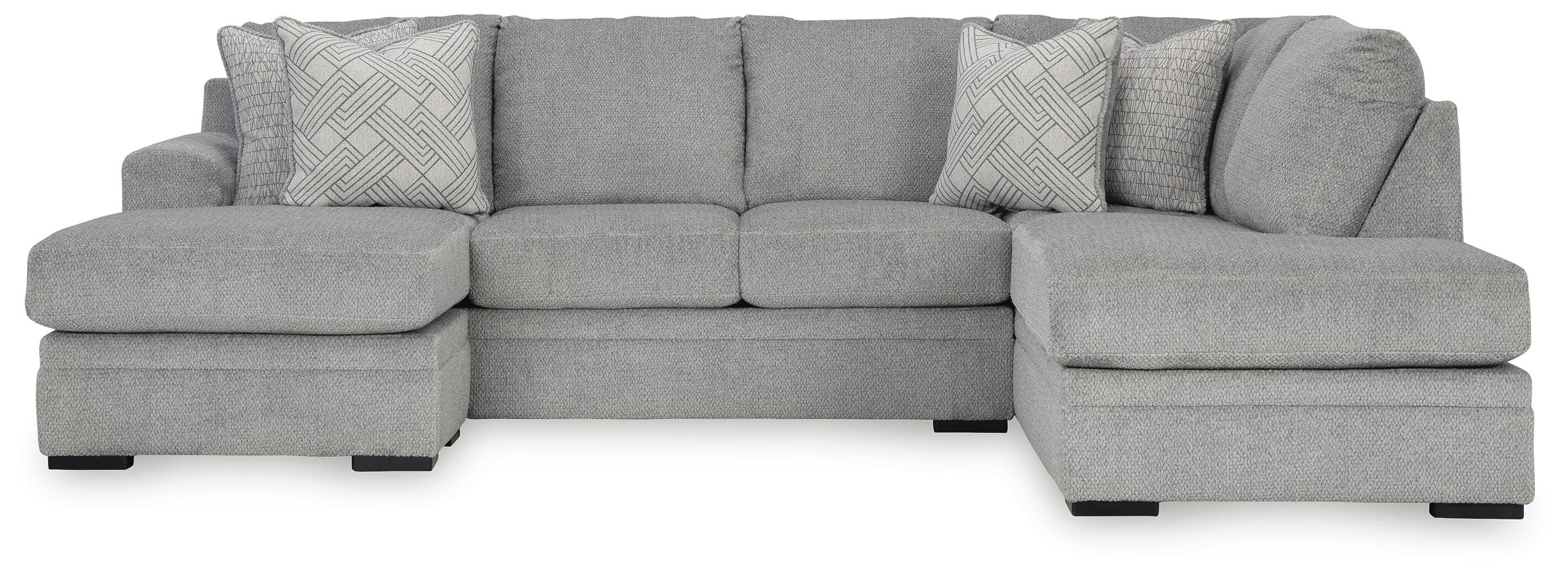 Casselbury 2-Piece RAF Chaise Sectional in Cement Velvet