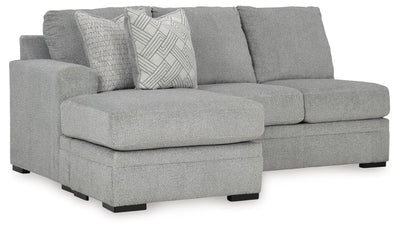 Casselbury 2-Piece RAF Chaise Sectional in Cement Velvet