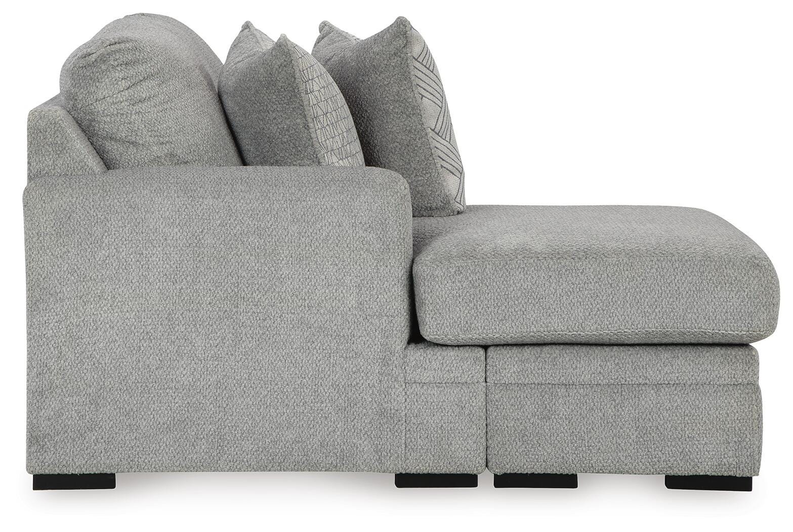 Casselbury 2-Piece RAF Chaise Sectional in Cement Velvet