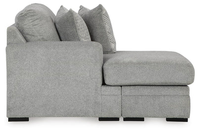 Casselbury 2-Piece RAF Chaise Sectional in Cement Velvet