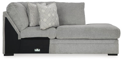 Casselbury 2-Piece RAF Chaise Sectional in Cement Velvet