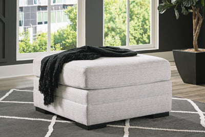 Koralynn 3-Piece Sectional and Oversized Accent Ottoman in Stone