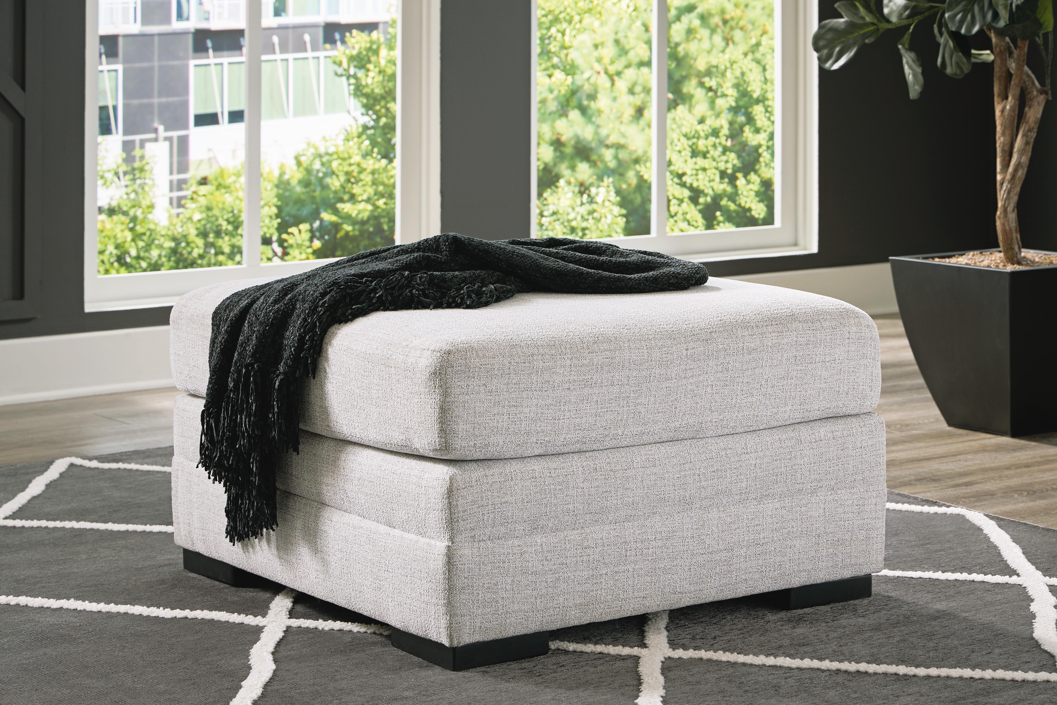 Koralynn 3-Piece Sectional and Oversized Accent Ottoman in Stone