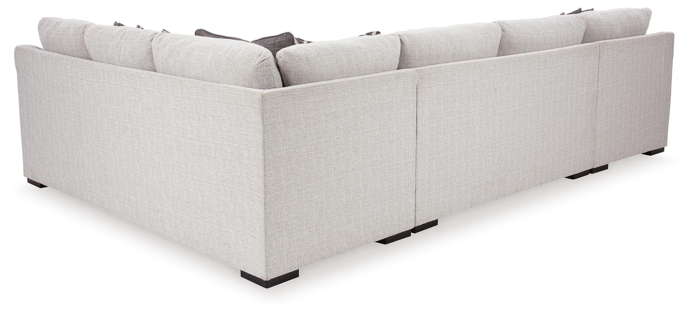 Koralynn 3-Piece LAF Chaise Sectional in Stone Performance Fabric and Next-Gen Nuvella