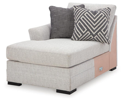Koralynn 3-Piece Sectional and Oversized Accent Ottoman in Stone