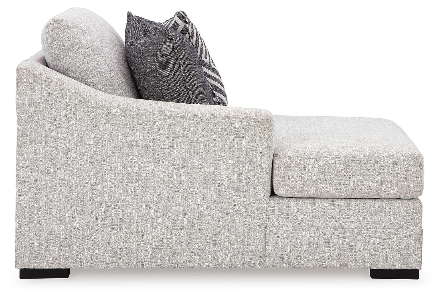 Koralynn 3-Piece Sectional and Oversized Accent Ottoman in Stone
