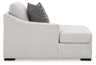 Koralynn 3-Piece Sectional and Oversized Accent Ottoman in Stone