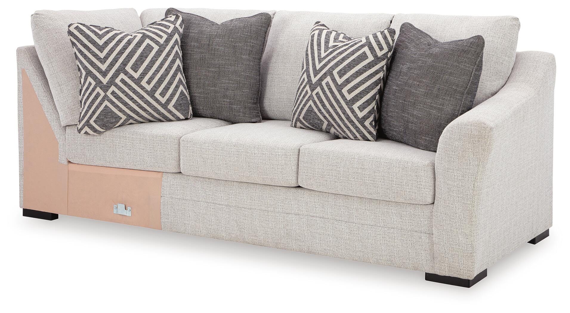 Koralynn 3-Piece Sectional and Oversized Accent Ottoman in Stone