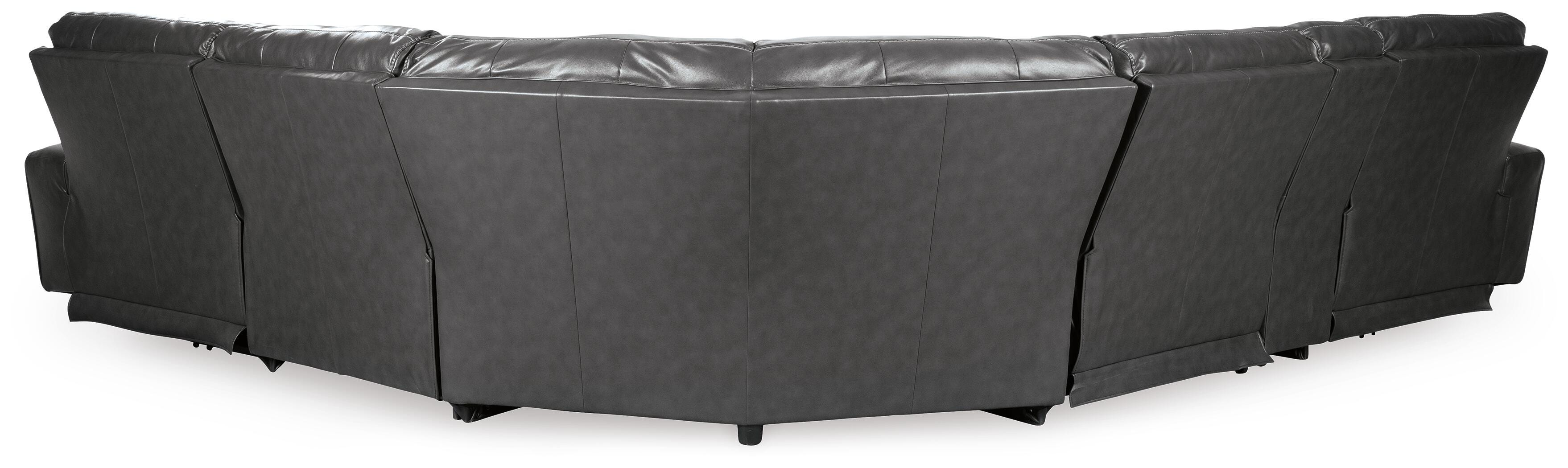 Samperstone 6-Piece Power Reclining Sectional in Gray Faux Leather